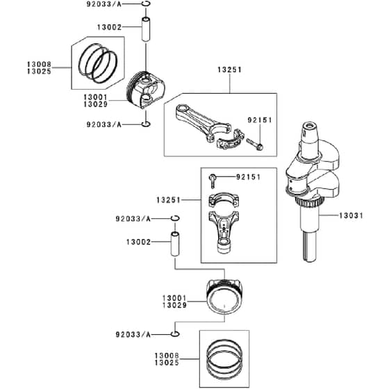 Countax Fr541V - 02 Piston Crankshaft