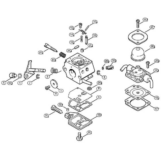 Genuine Stihl FR85 T / Q - Carburetor C1Q-S28, C1Q-S41