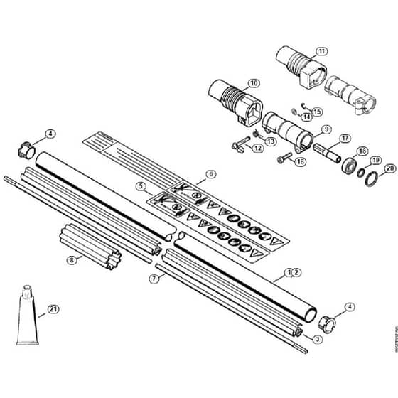 Genuine Stihl FR85 / U - Drive tube assembly FR 85 (17.2001)