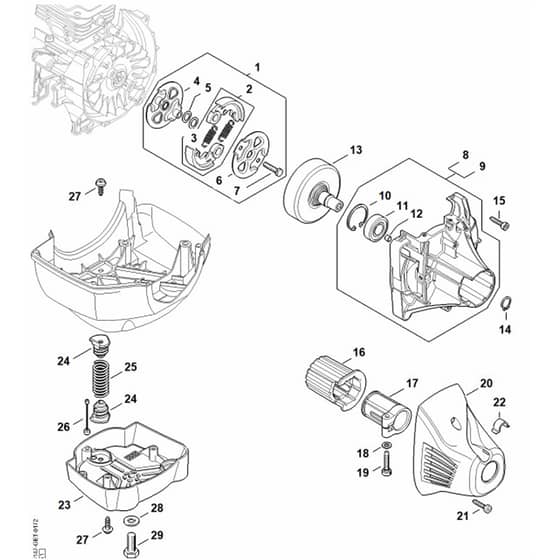 Stihl FR 460.0 TC-EFM - Clutch, Clutch Housing - Parts Diagram