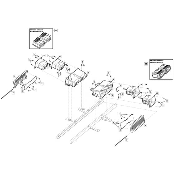 Freedom 28e - 2022 - 2T0250483/M22 - Mountfield Ride On Mower Battery Support Diagram