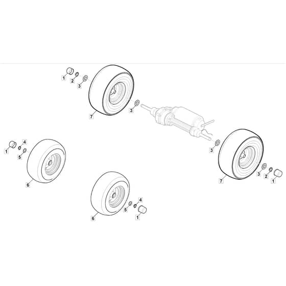 Freedom 28e - 2022 - 2T0250483/M22 - Mountfield Ride On Mower Wheels Diagram
