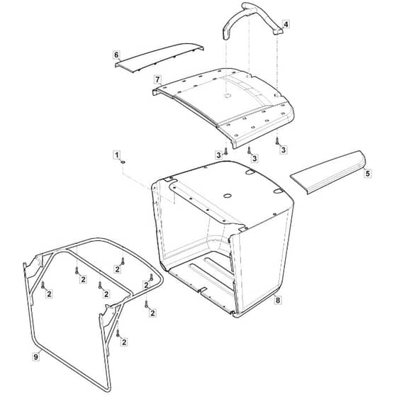 Freedom 28e - 2022 - 2T0250483/M22T - Mountfield Ride On Mower Grasscatcher Diagram
