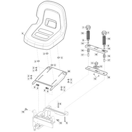 Freedom 28e - 2022 - 2T0250483/M22T - Mountfield Ride On Mower Seat Diagram