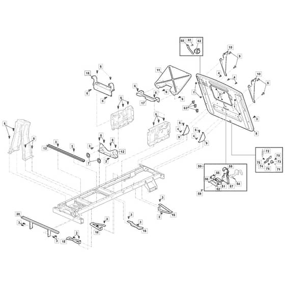 Freedom 28e - 2022 - 2T0250483/M22W - Mountfield Ride On Mower Frame Diagram