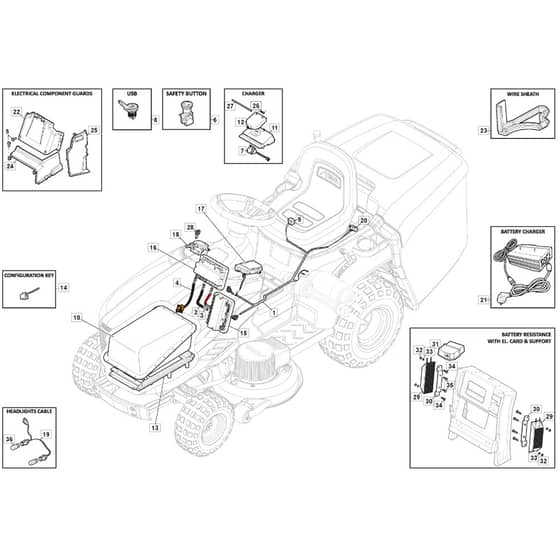Freedom 30e - 2022 - 2T2200483/M22 - Mountfield Ride On Mower Electrics Diagram