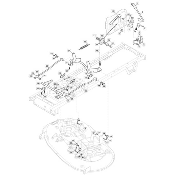 Freedom 38e_SD - 2021 - 2T0660483/M21 - Mountfield Ride On Mower Deck Lifting Diagram