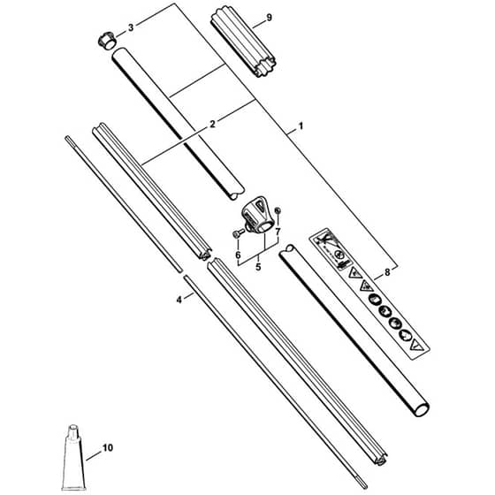 Stihl FS131.0 R - Drive Tube Assembly Fs 131 R - Parts Diagram