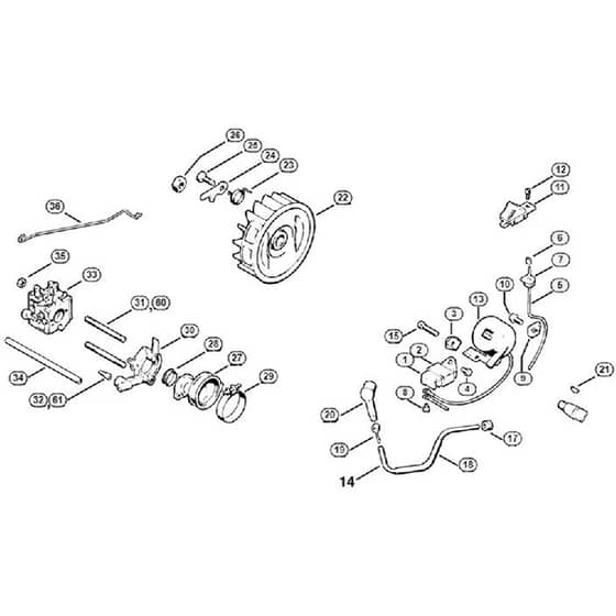 Genuine Stihl FS200 - 4109 / C - Ignition system