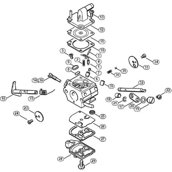 Genuine Stihl FS200 - 4134 / R - Carburetor C1Q-S51, C1Q-S36 (09.2003)