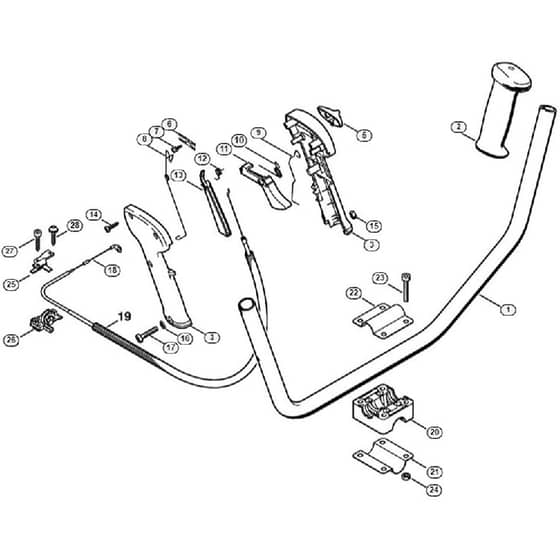 Genuine Stihl FS200 - 4134 / Y - Bike handle (09.2003)
