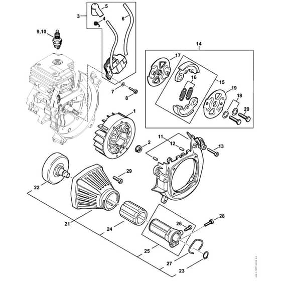 Stihl FS235.0 R - Ignition System, Clutch - Parts Diagram