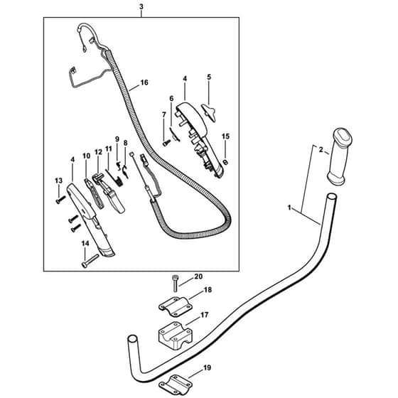 Stihl FS235 - Bike Handle - Parts Diagram
