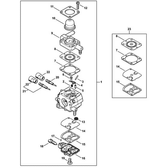 Stihl FS235 - Carburetor 4151-02 - Parts Diagram