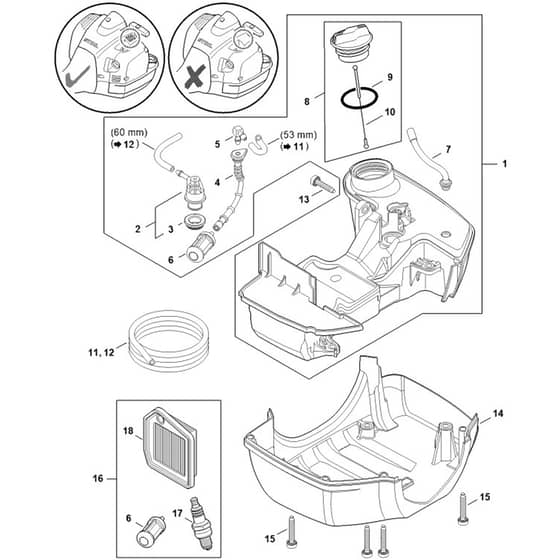 Stihl FS240.0 R - Fuel Tank - Parts Diagram