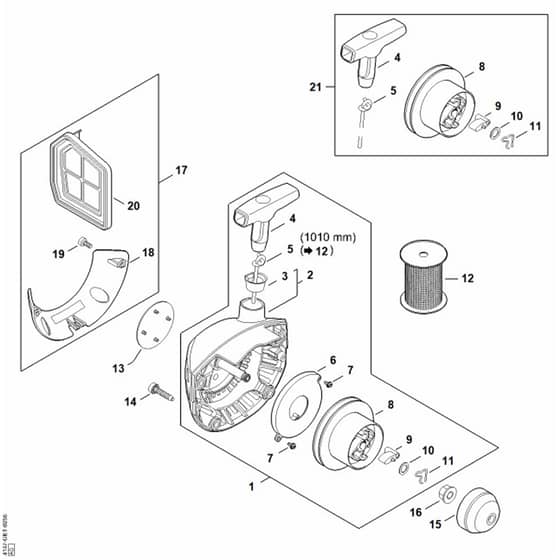 Stihl FS240.0 R - Rewind Starter - Parts Diagram