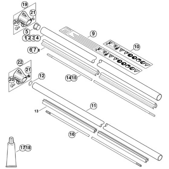 Genuine Stihl FS240 / K - Drive tube assembly