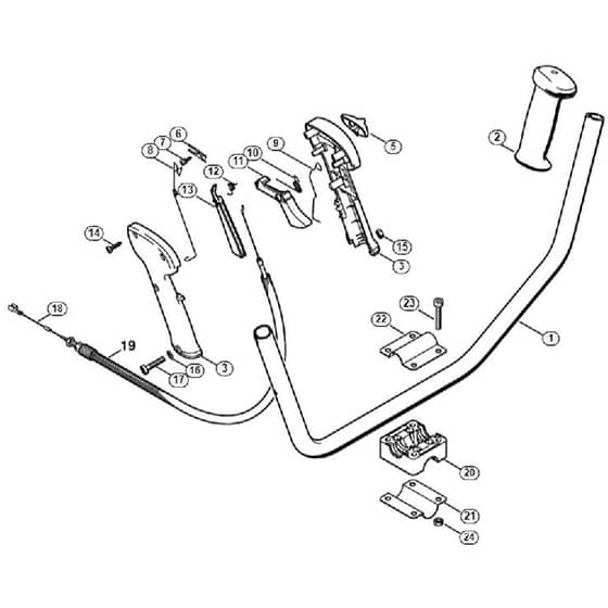 Genuine Stihl FS25-4 / M - Two-Handed Handle Bar