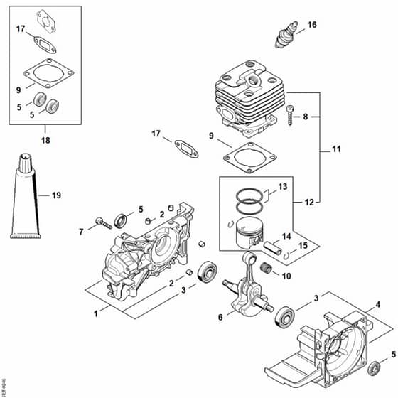 Stihl FS250.0 R - Crankcase, Cylinder - Parts Diagram