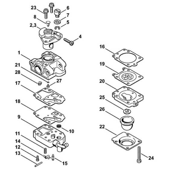 Stihl FS25-4 - Carburetor Wyl-62 - Parts Diagram