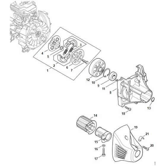 Stihl FS261 C-E - Clutch, Clutch Housing - Parts Diagram