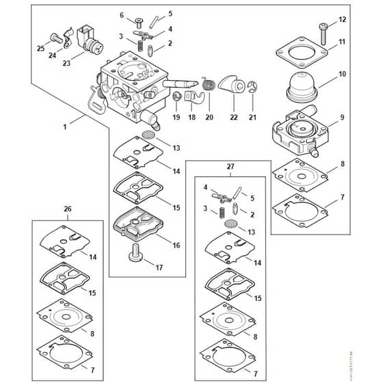 Stihl FS361.0 C-EM - Carburetor - Parts Diagram