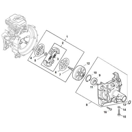 Stihl FS361.0 C-EM - Clutch, Clutch Housing - Parts Diagram