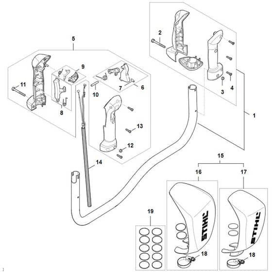 Stihl FS361.0 C-EM - Handlebar, Control Handle - Parts Diagram