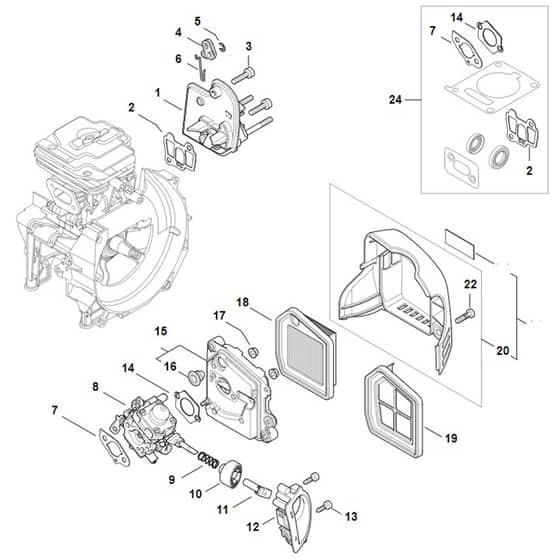 Stihl FS361.0 C-EM - Spacer Flange, Air Filter - Parts Diagram