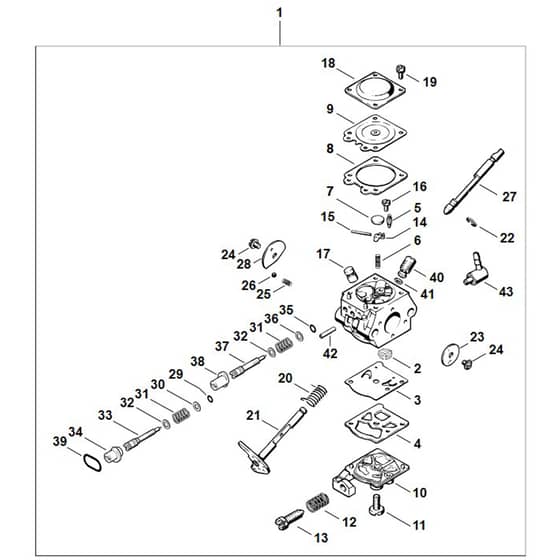 Stihl FS36R - Carburetor Wt-327 - Parts Diagram