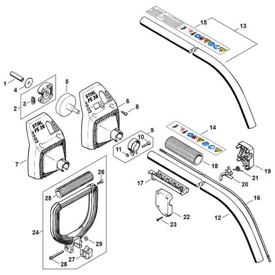 Stihl FS36R - Clutch, Drive Tube Assembly Fs 36 - Parts Diagram