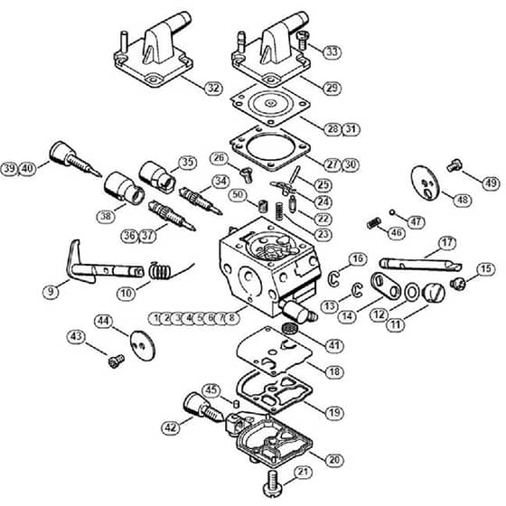 Genuine Stihl FS380 / L - Carburetor C1Q-S161, -S162, -S163, -S164, -S82, -S83, -S138, -S139