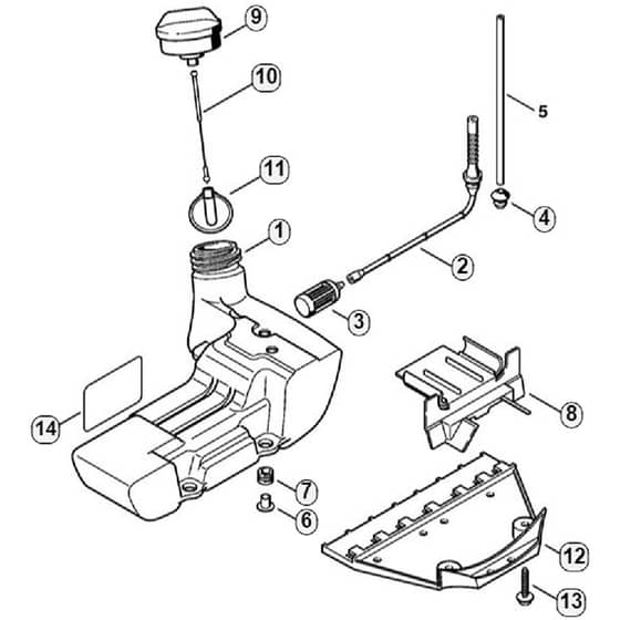 Genuine Stihl FS400 L / E - Fuel tank