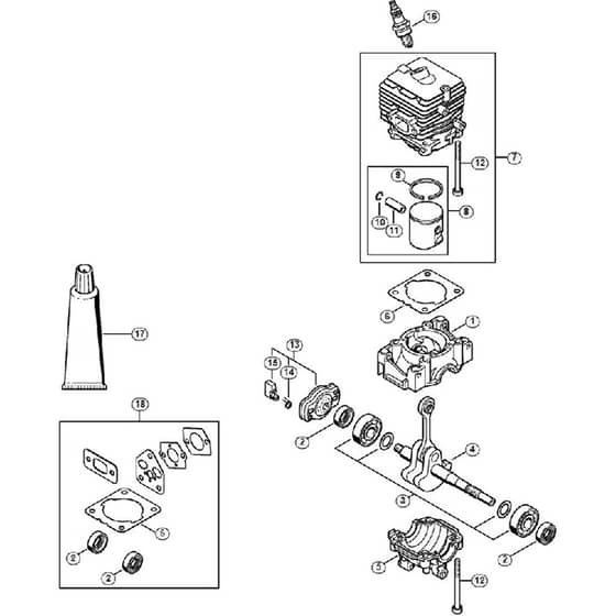 Genuine Stihl FS40 - 4144 / A - Crankcase, Cylinder