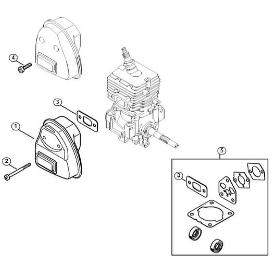 Genuine Stihl FS40 - 4144 / D - Muffler