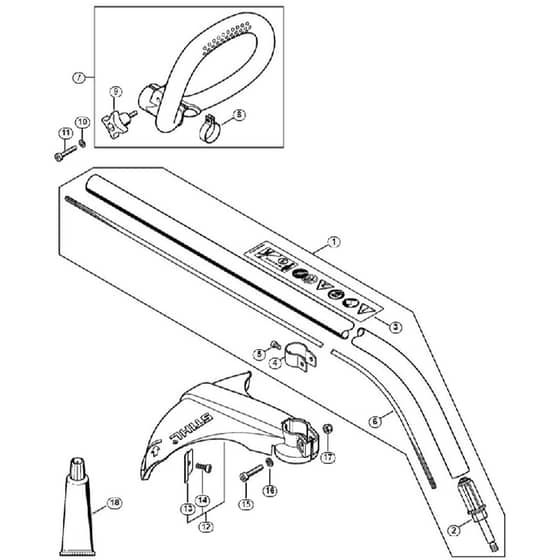 Genuine Stihl FS40 - 4144 / K - FS 40: Drive Tube Assembly, Loop Handle