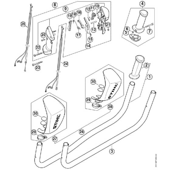 Genuine Stihl FS410 C-EM L / N - Bike handle