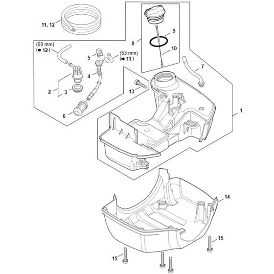 Stihl FS411 C-EM - Fuel Tank - Parts Diagram