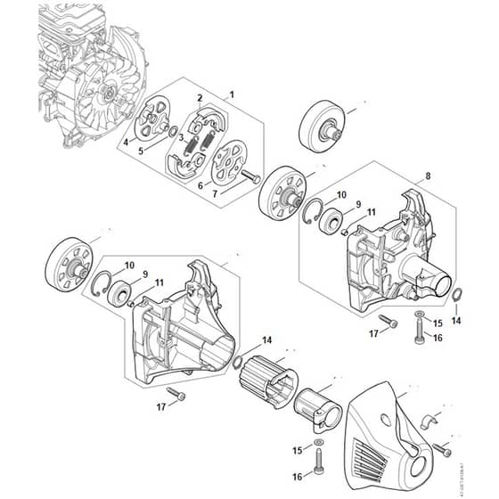 Stihl FS460 C-EM - Clutch, Clutch Housing - Parts Diagram