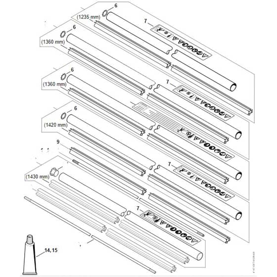 Stihl FS460 C-EM - Drive Tube Assembly - Parts Diagram