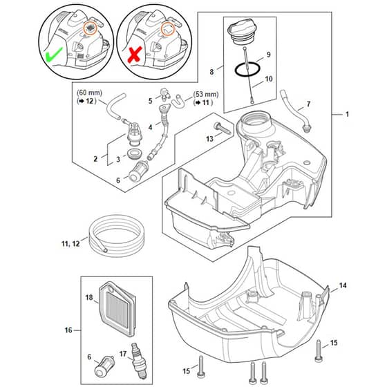 Stihl FS460 - Fuel Tank - Parts Diagram