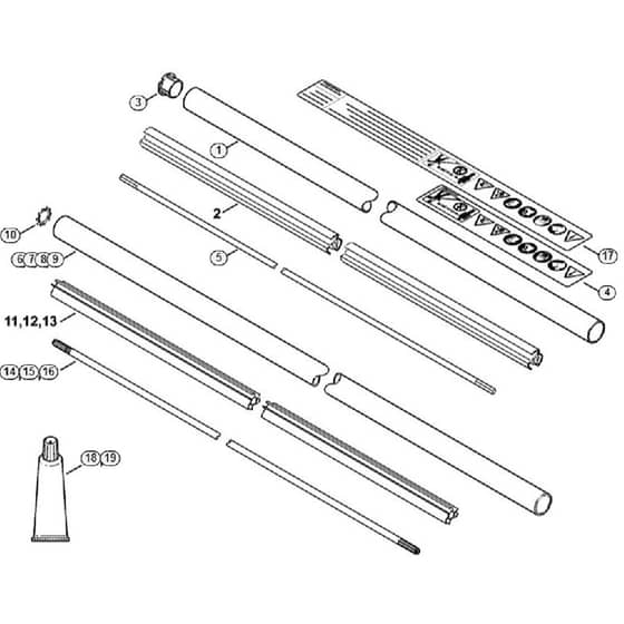 Genuine Stihl FS460 RC-EM / K - Drive tube assembly