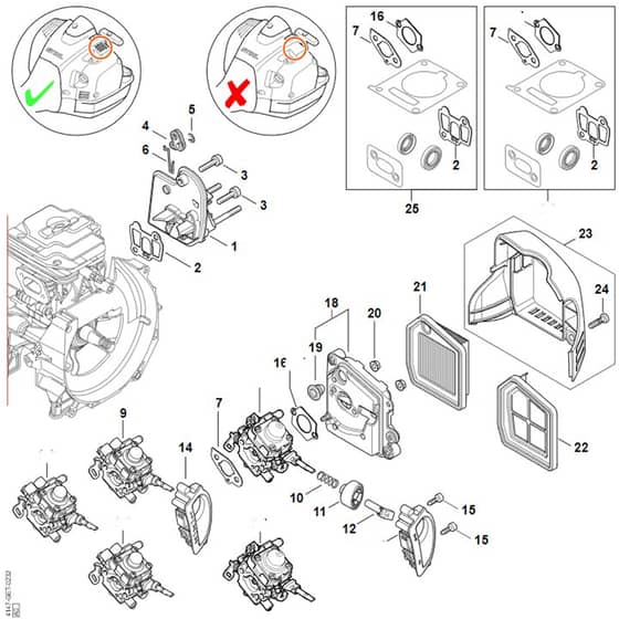 Stihl FS460 - Spacer Flange, Air Filter - Parts Diagram