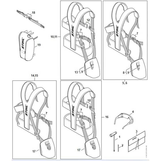 Stihl FS461.0 C-EM - Tools, Full Harness - Parts Diagram