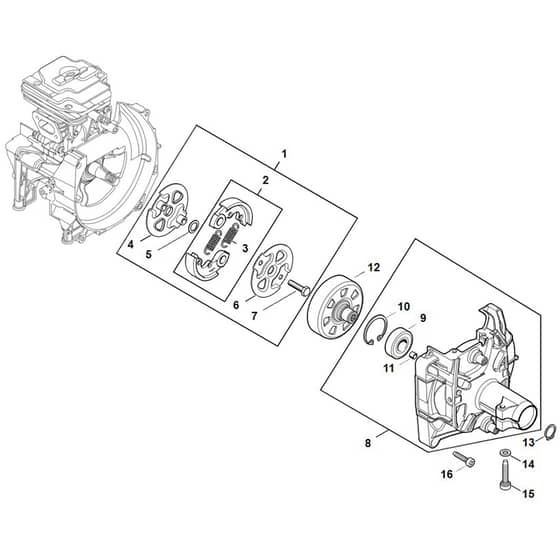 Stihl FS461 C-EM - Clutch, Clutch Housing - Parts Diagram