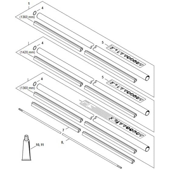 Stihl FS461 C-EM - Drive Tube Assembly - Parts Diagram