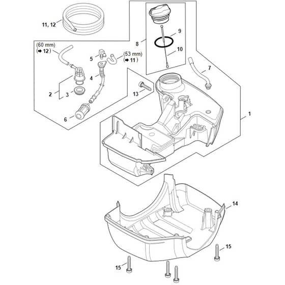 Stihl FS461 C-EM - Fuel Tank - Parts Diagram