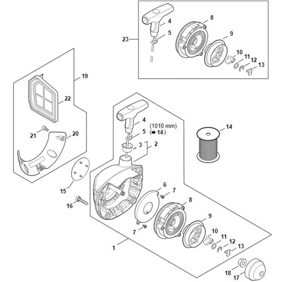Stihl FS461 C-EM - Rewind Starter - Parts Diagram