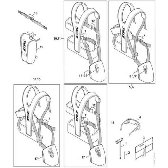 Stihl FS461 C-EM - Tools, Full Harness - Parts Diagram