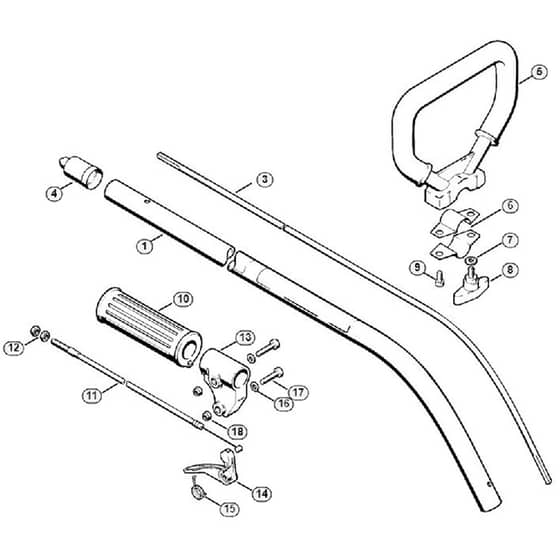 Genuine Stihl FS48 / G - Drive tube assembly, Loop handle